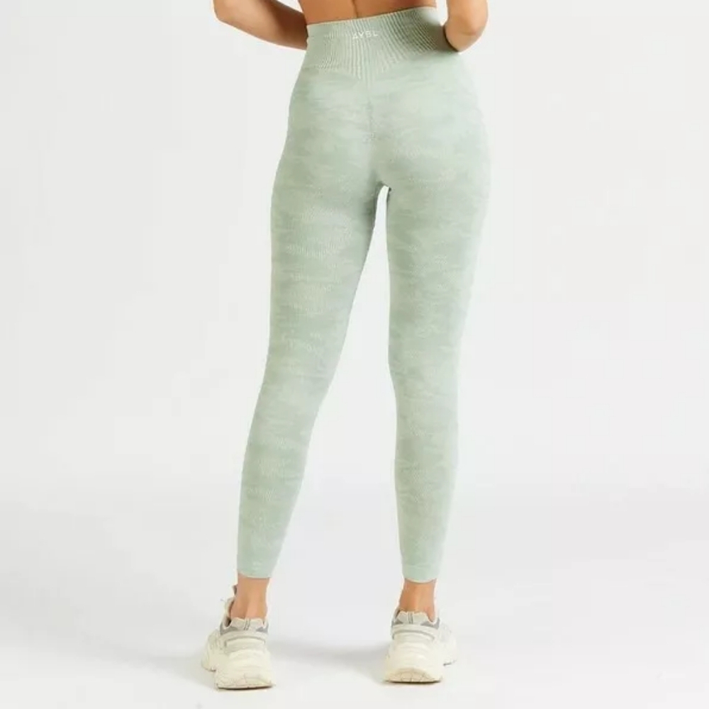 Aybl light green camo booty leggings, size XS